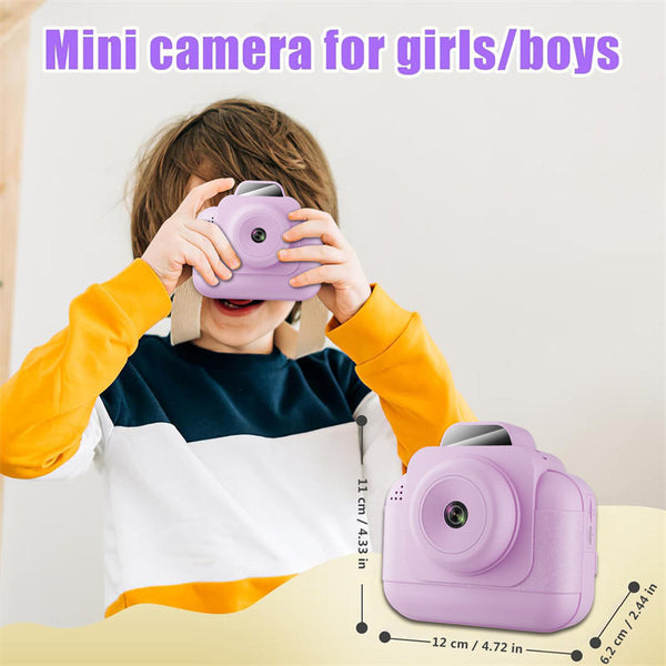 New 2.4" Kid's Camera Cute Style Instant Printing Thermal Photo Paper Recording Function 1080P Video Photography Camcorder + FREE SanDisk 32GB microSDHC Card