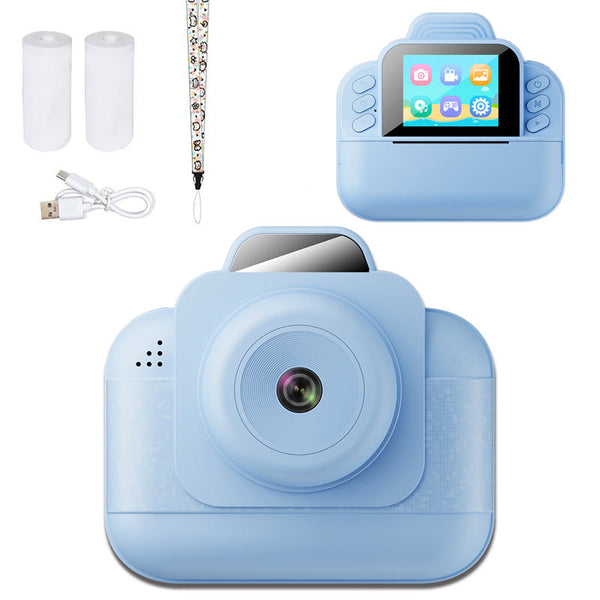 New 2.4" Kid's Camera Cute Style Instant Printing Thermal Photo Paper Recording Function 1080P Video Photography Camcorder + FREE SanDisk 32GB microSDHC Card